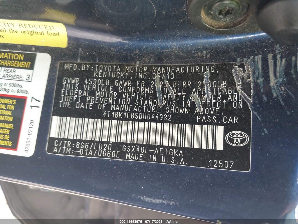 4T1BK1EB5DU044332 2013 TOYOTA AVALON photo no. 9
