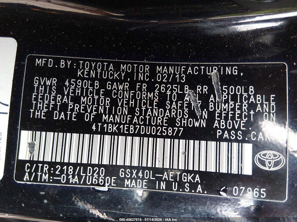4T1BK1EB7DU025877 2013 TOYOTA AVALON photo no. 9