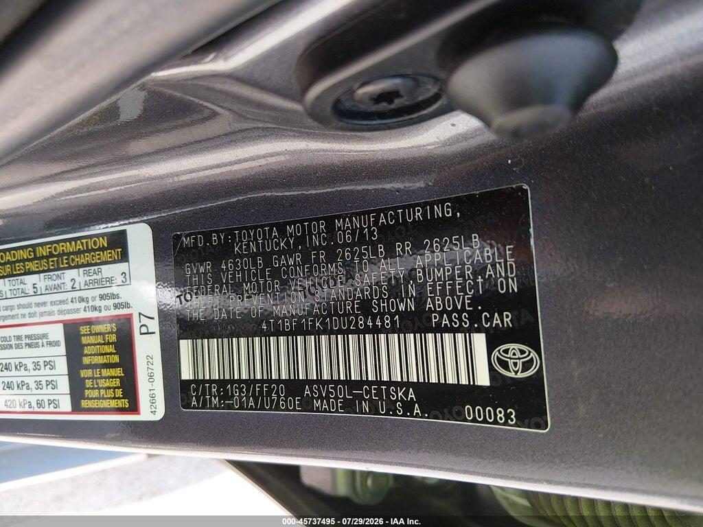 4T1BF1FK1DU284481 2013 TOYOTA CAMRY photo no. 9