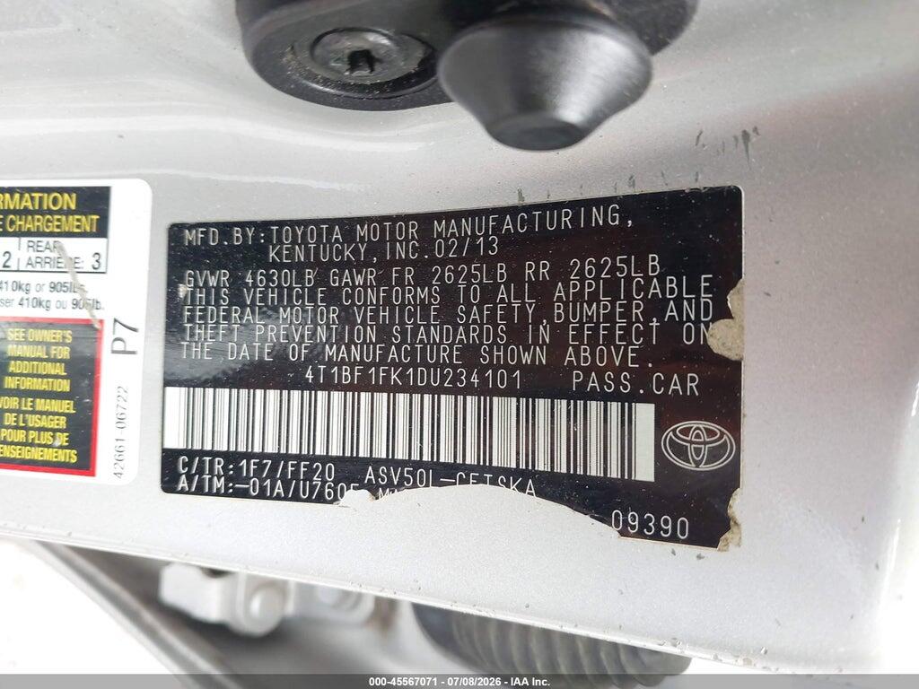 4T1BF1FK1DU234101 2013 TOYOTA CAMRY photo no. 9