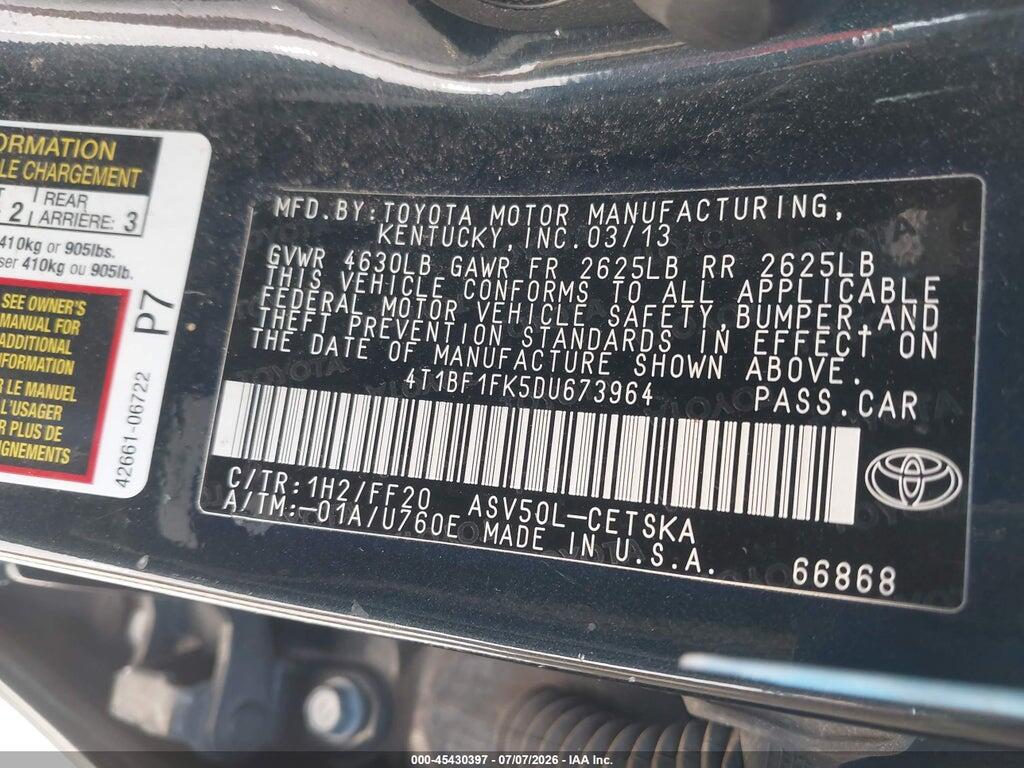 4T1BF1FK5DU673964 2013 TOYOTA CAMRY photo no. 9