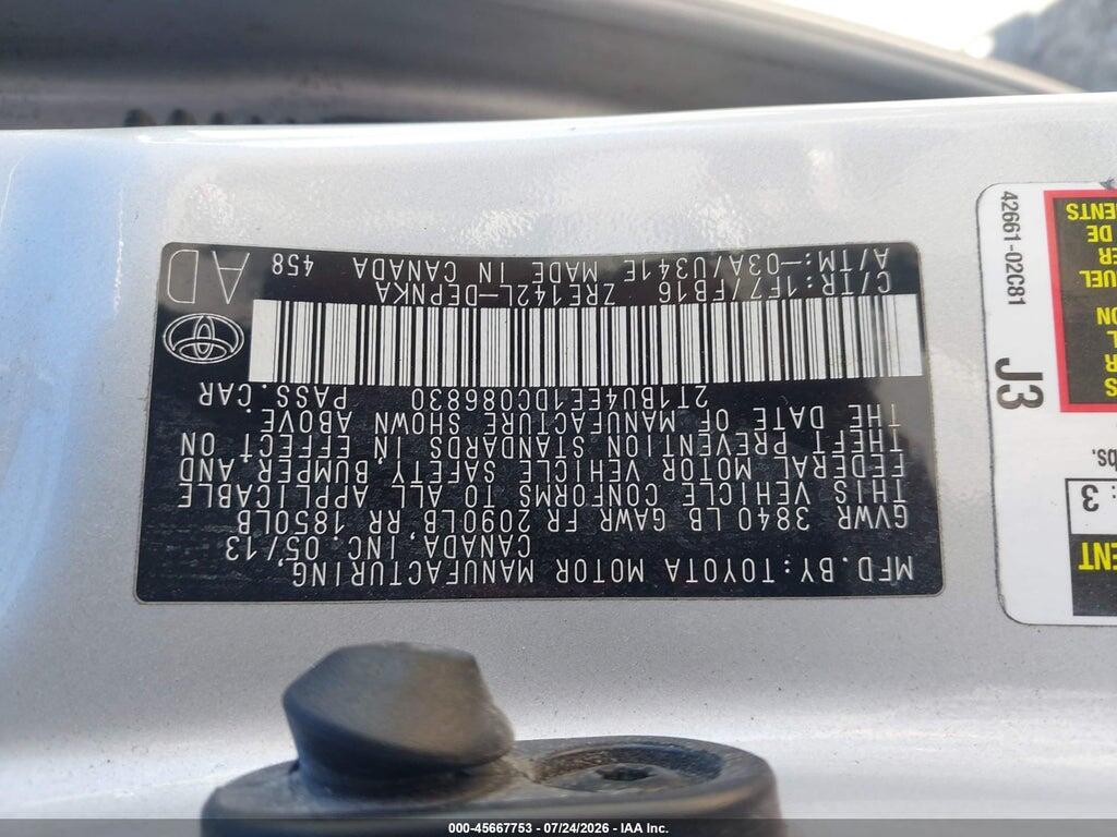 2T1BU4EE1DC086830 2013 TOYOTA COROLLA photo no. 9