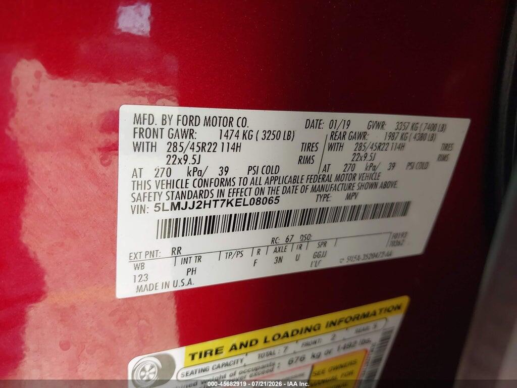 5LMJJ2HT7KEL08065 2019 LINCOLN NAVIGATOR photo no. 9