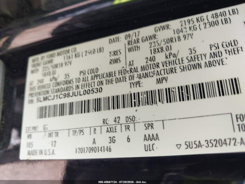 5LMCJ1C98JUL00530 2018 LINCOLN MKC photo no. 9