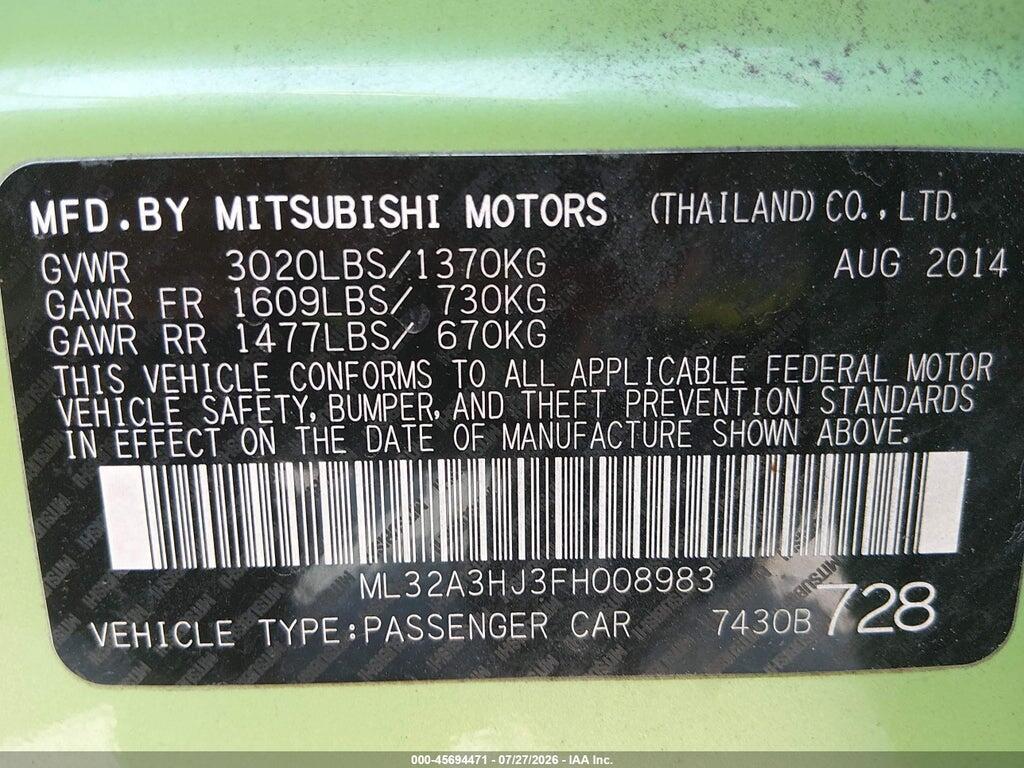ML32A3HJ3FH008983 2015 MITSUBISHI MIRAGE photo no. 9
