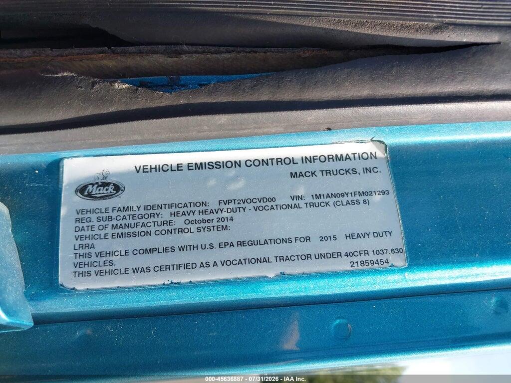 1M1AN09Y1FM021293 2015 MACK 600 photo no. 8
