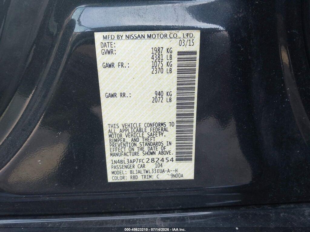 1N4BL3AP7FC282454 2015 NISSAN ALTIMA photo no. 9