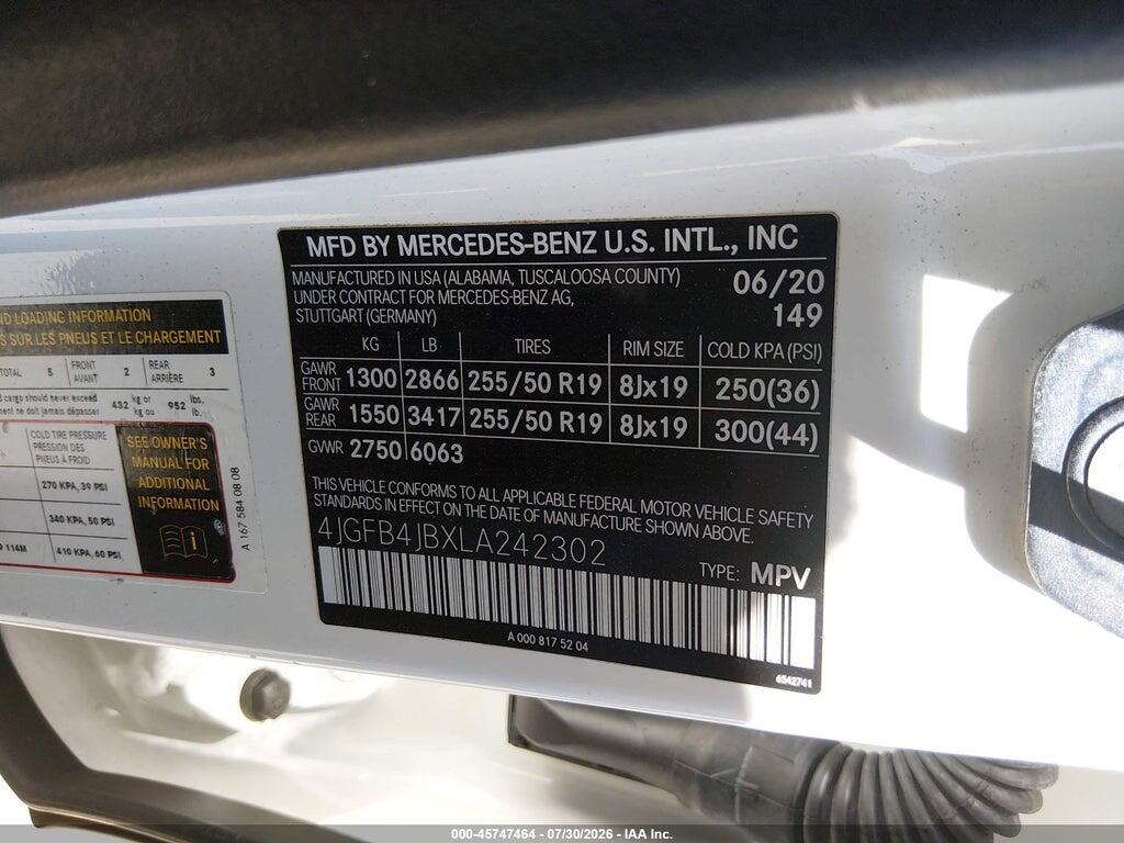 4JGFB4JBXLA242302 2020 MERCEDES-BENZ GLE 350 photo no. 9