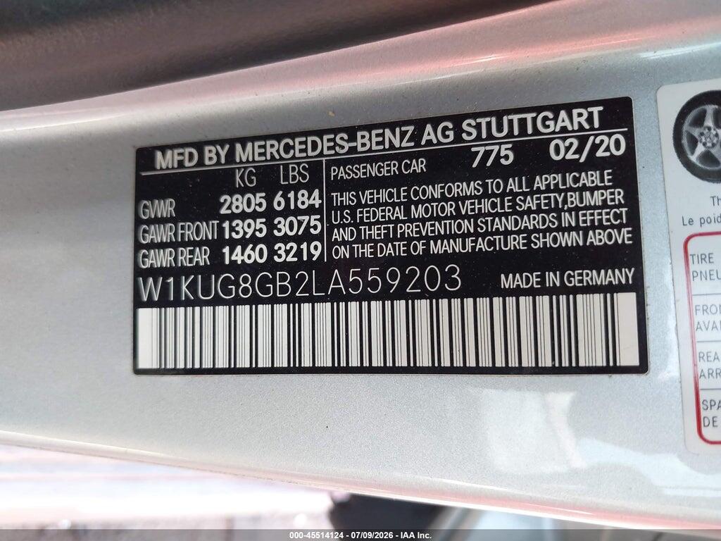 W1KUG8GB2LA559203 2020 MERCEDES-BENZ S 560 photo no. 9