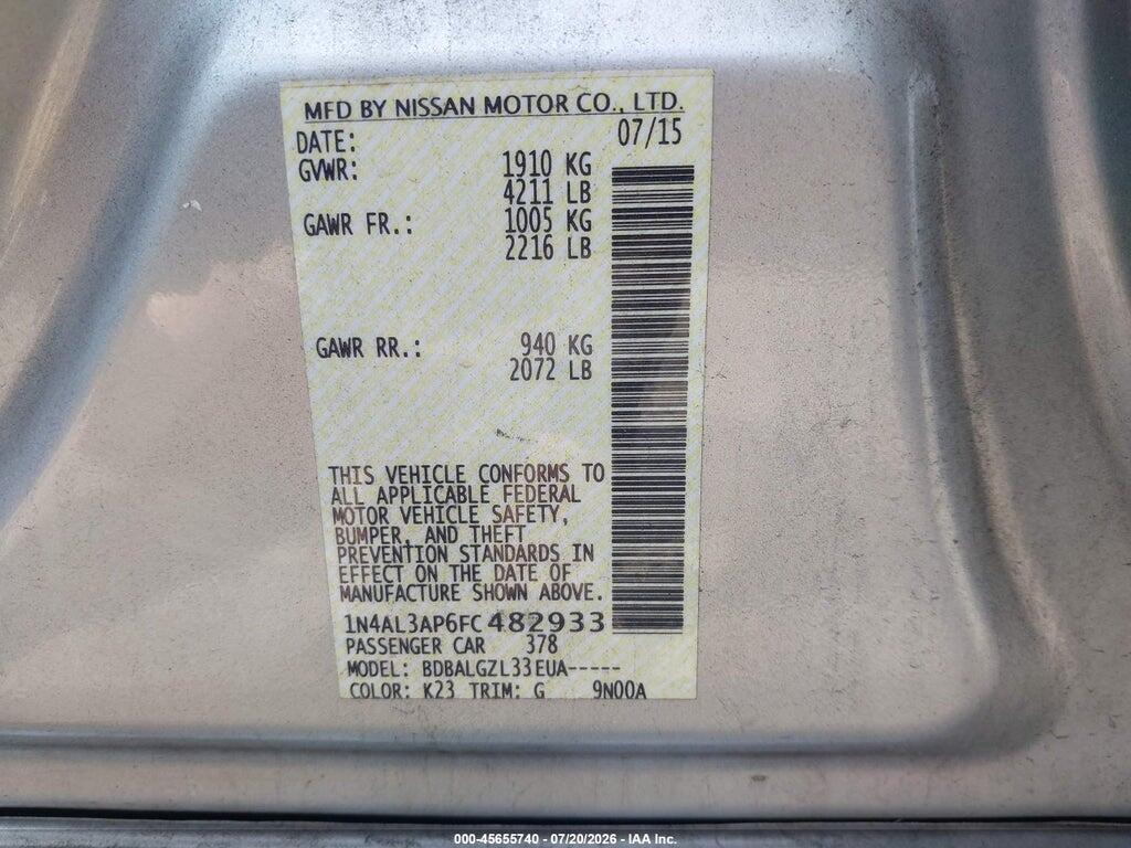 1N4AL3AP6FC482933 2015 NISSAN ALTIMA photo no. 9