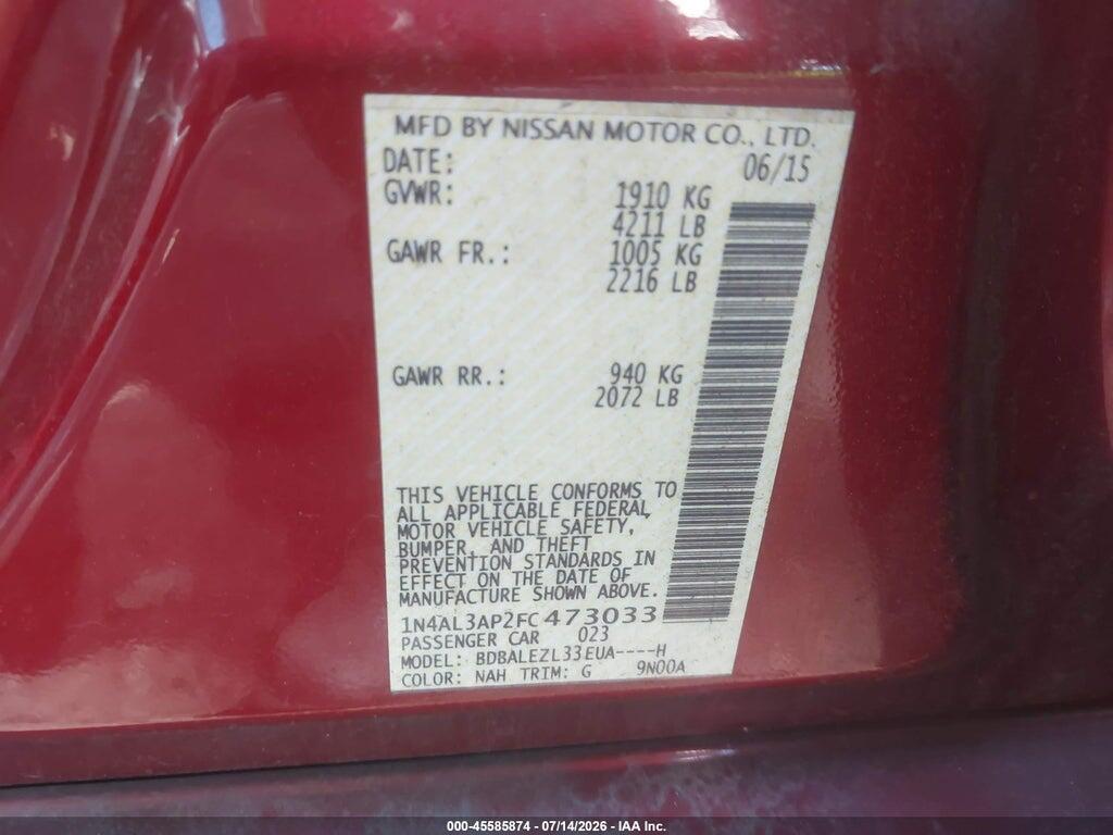1N4AL3AP2FC473033 2015 NISSAN ALTIMA photo no. 9