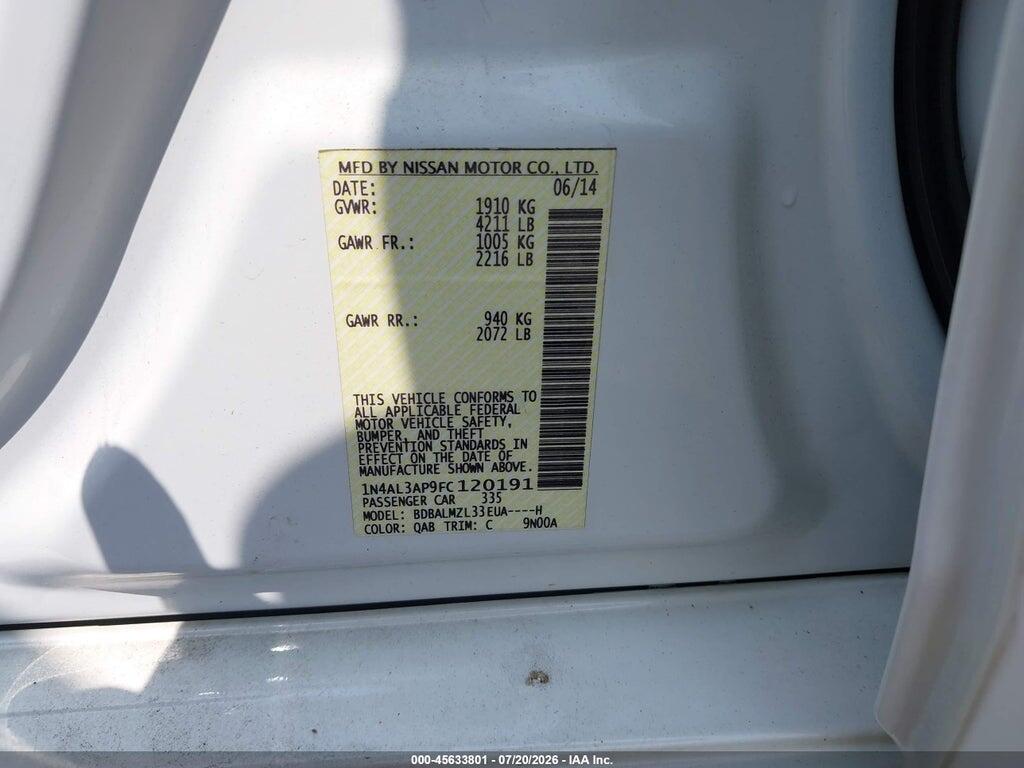 1N4AL3AP9FC120191 2015 NISSAN ALTIMA photo no. 9