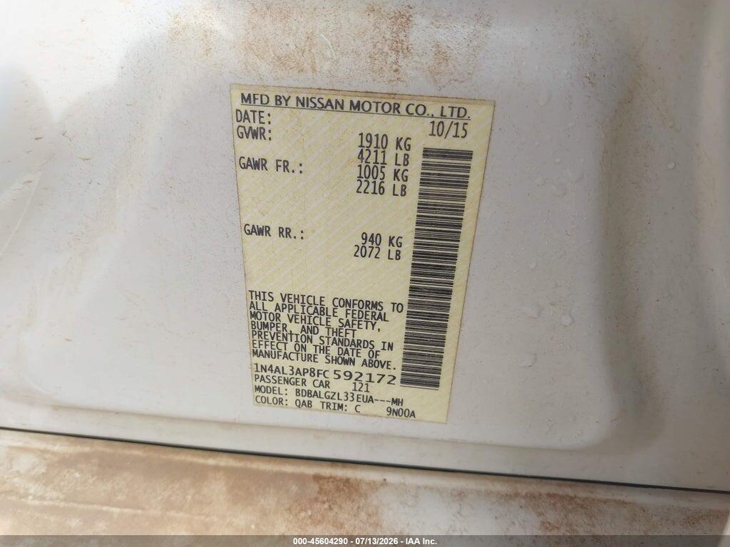 1N4AL3AP8FC592172 2015 NISSAN ALTIMA photo no. 9