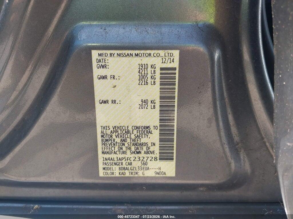 1N4AL3AP5FC232728 2015 NISSAN ALTIMA photo no. 9