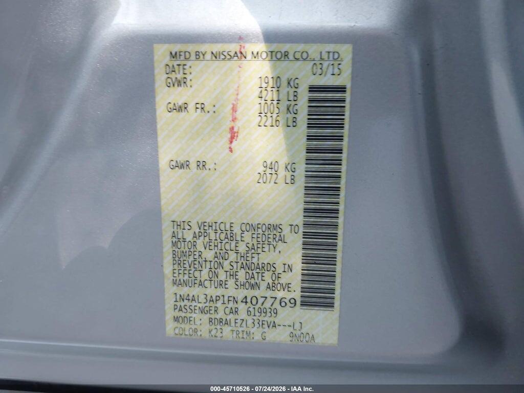 1N4AL3AP1FN407769 2015 NISSAN ALTIMA photo no. 9