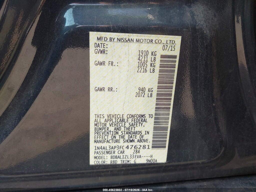1N4AL3AP3FC476281 2015 NISSAN ALTIMA photo no. 9