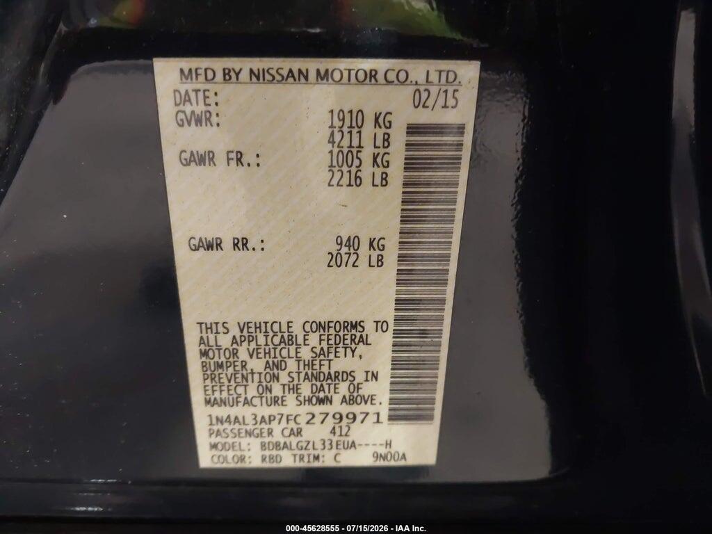 1N4AL3AP7FC279971 2015 NISSAN ALTIMA photo no. 9