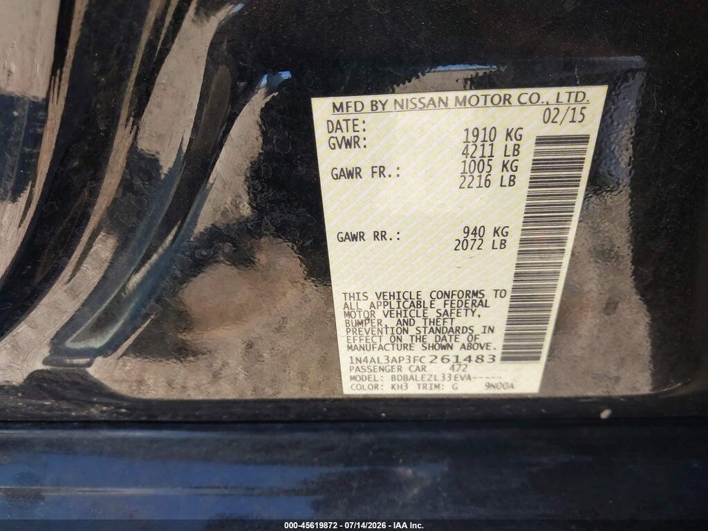 1N4AL3AP3FC261483 2015 NISSAN ALTIMA photo no. 9
