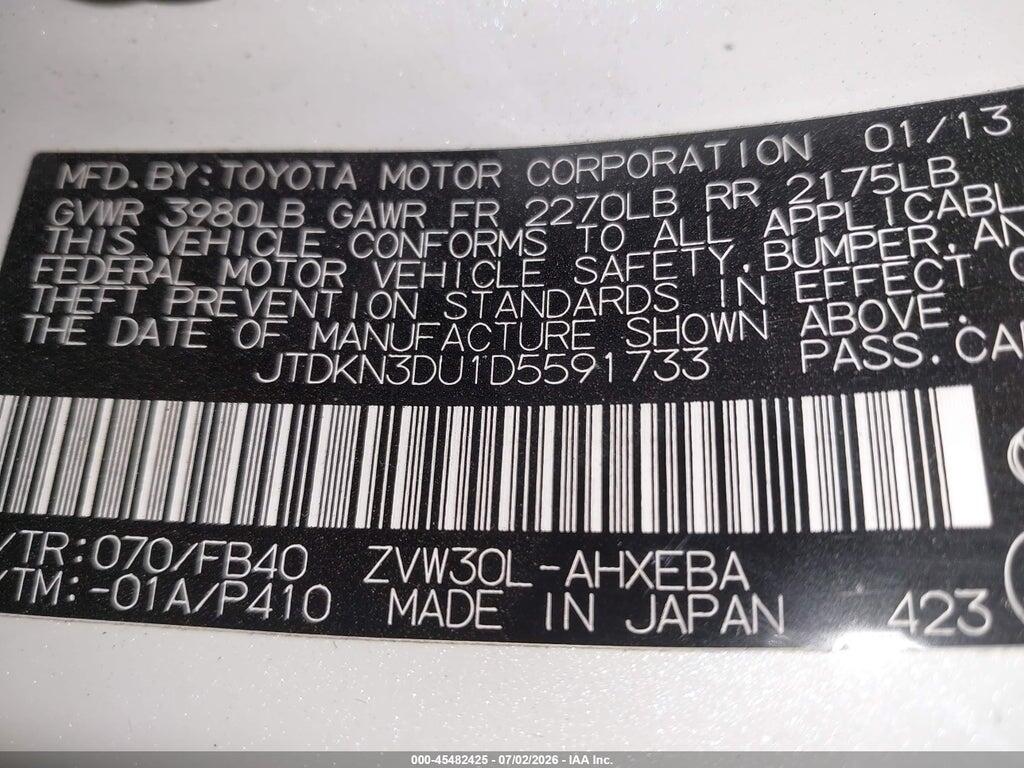 JTDKN3DU1D5591733 2013 TOYOTA PRIUS photo no. 9