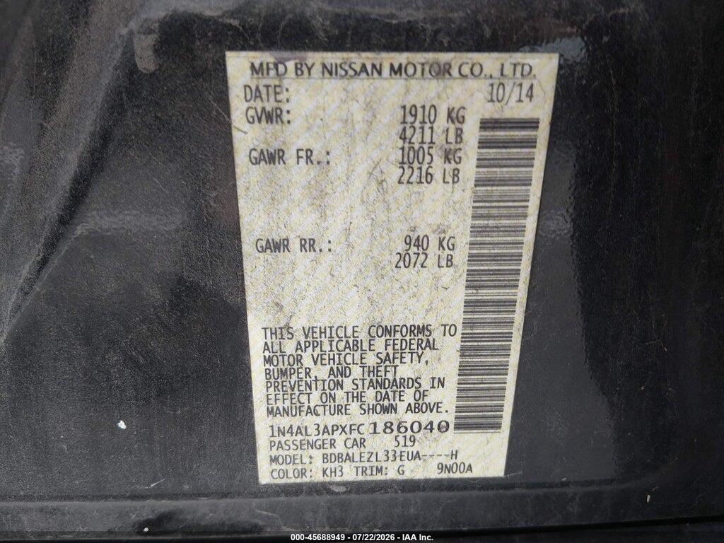 1N4AL3APXFC186040 2015 NISSAN ALTIMA photo no. 9