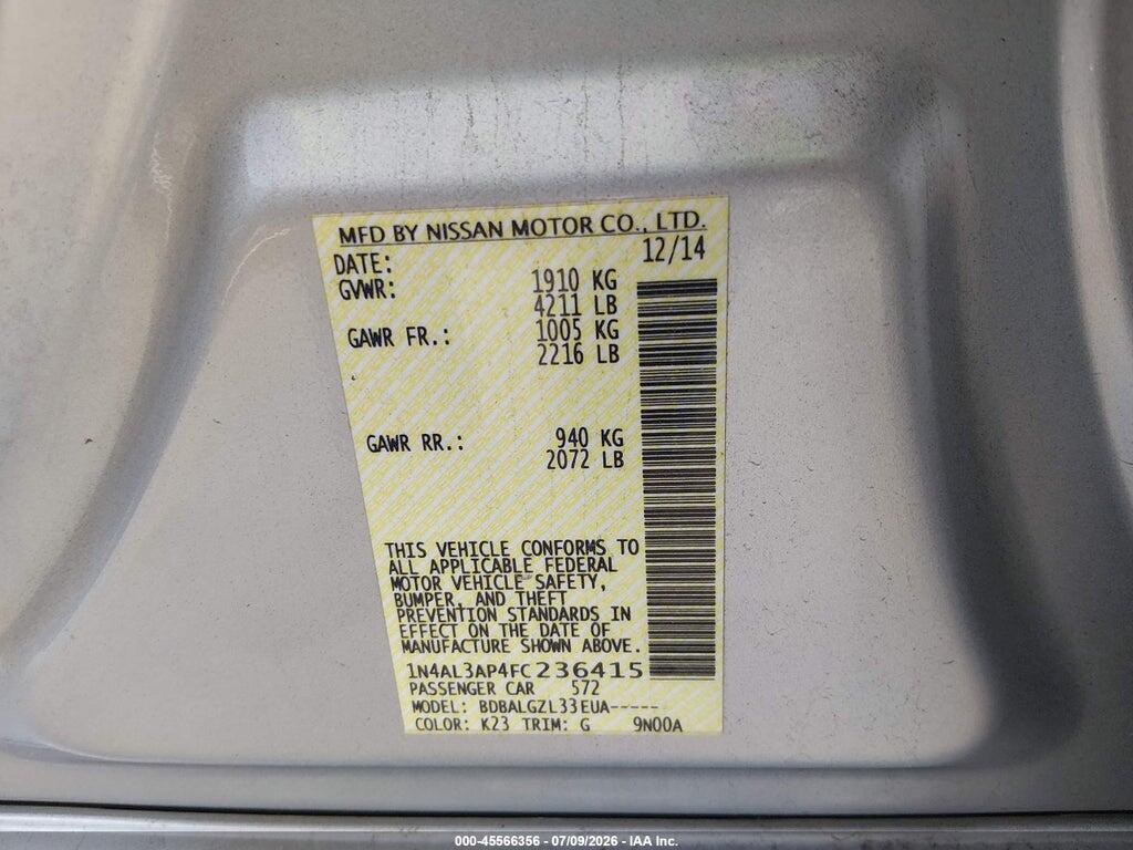 1N4AL3AP4FC236415 2015 NISSAN ALTIMA photo no. 9