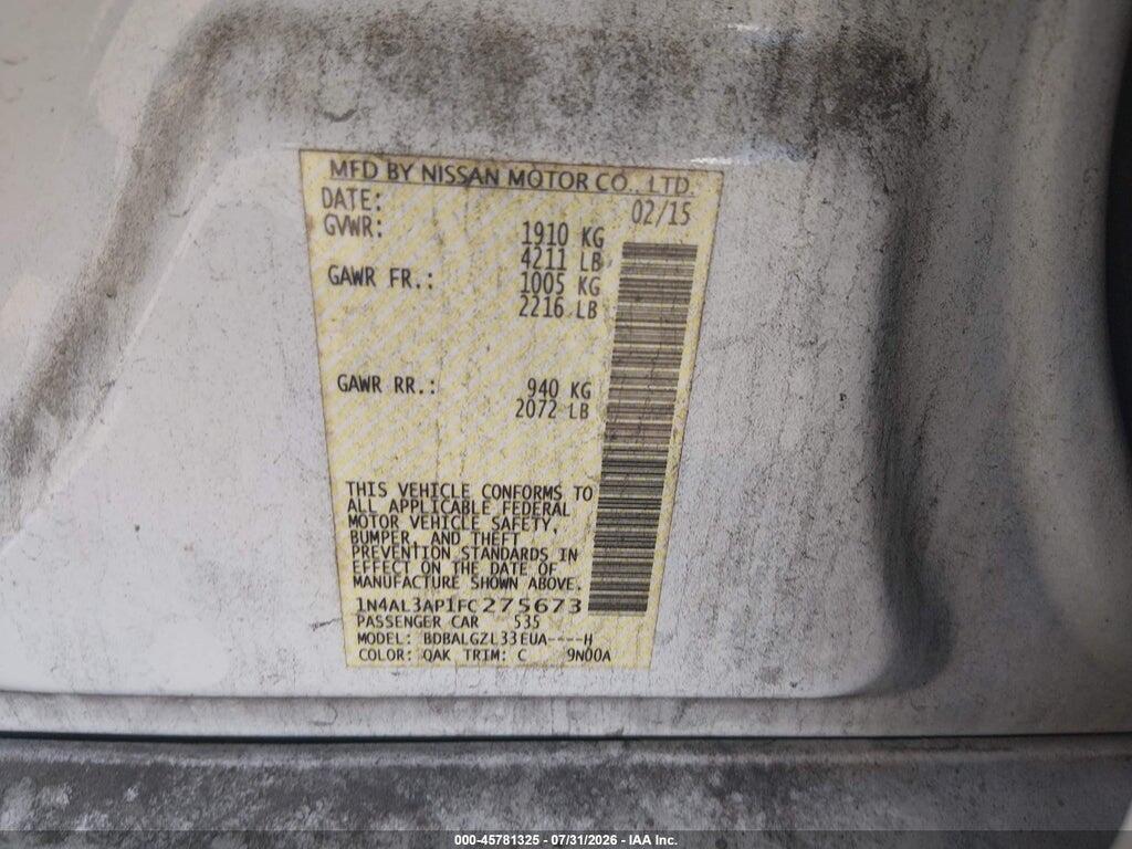 1N4AL3AP1FC275673 2015 NISSAN ALTIMA photo no. 9