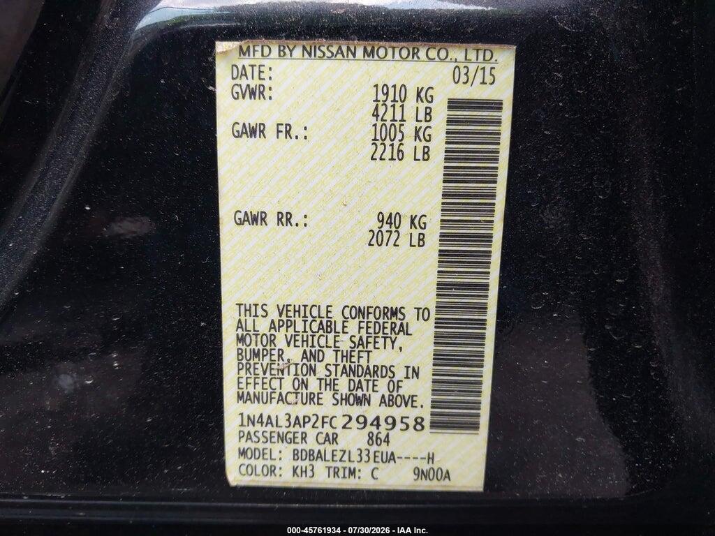 1N4AL3AP2FC294958 2015 NISSAN ALTIMA photo no. 9
