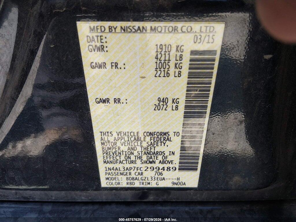 1N4AL3AP7FC299489 2015 NISSAN ALTIMA photo no. 9
