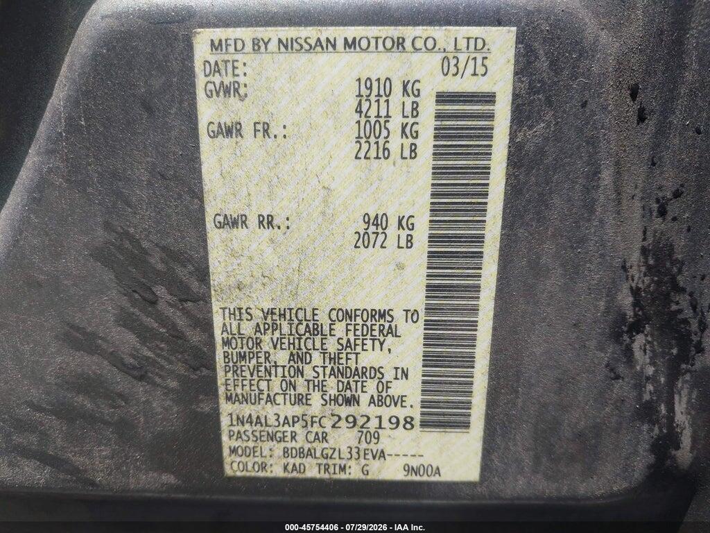 1N4AL3AP5FC292198 2015 NISSAN ALTIMA photo no. 9