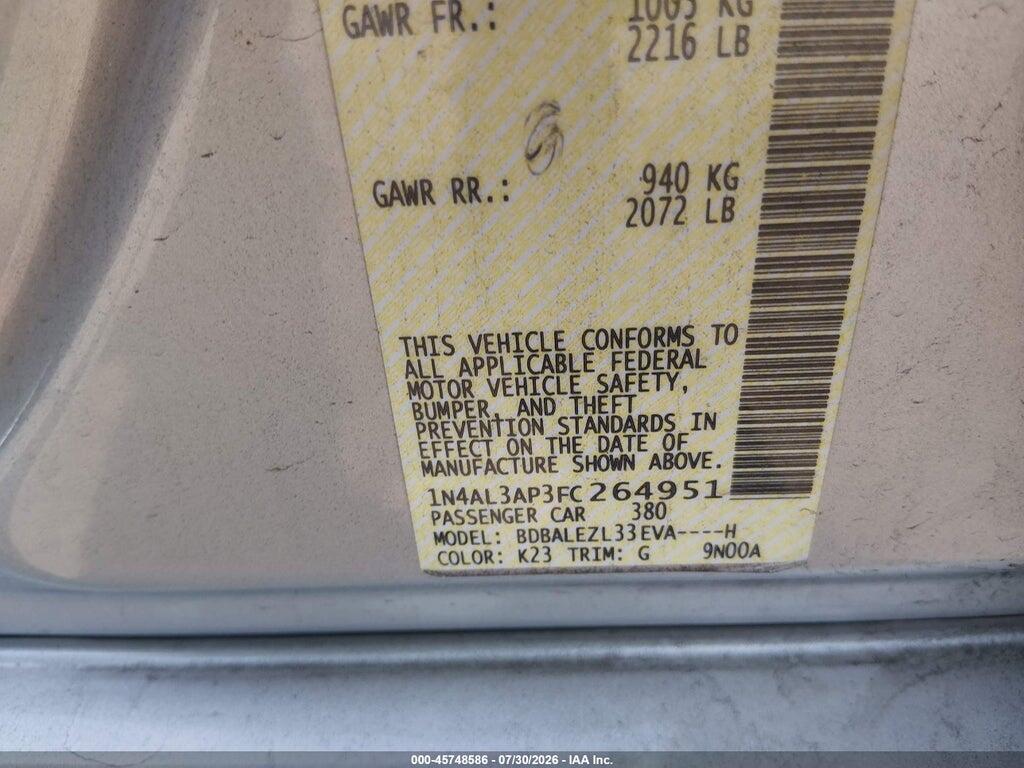 1N4AL3AP3FC264951 2015 NISSAN ALTIMA photo no. 9