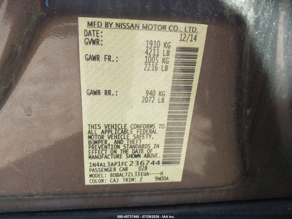 1N4AL3AP1FC236744 2015 NISSAN ALTIMA photo no. 9