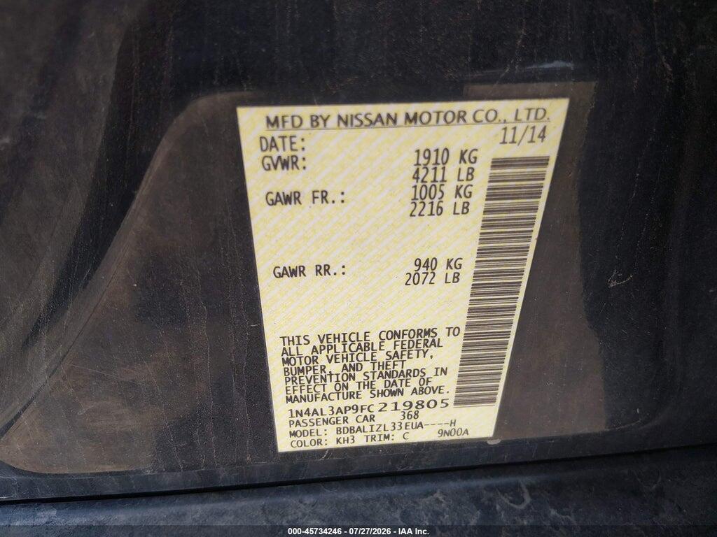 1N4AL3AP9FC219805 2015 NISSAN ALTIMA photo no. 9