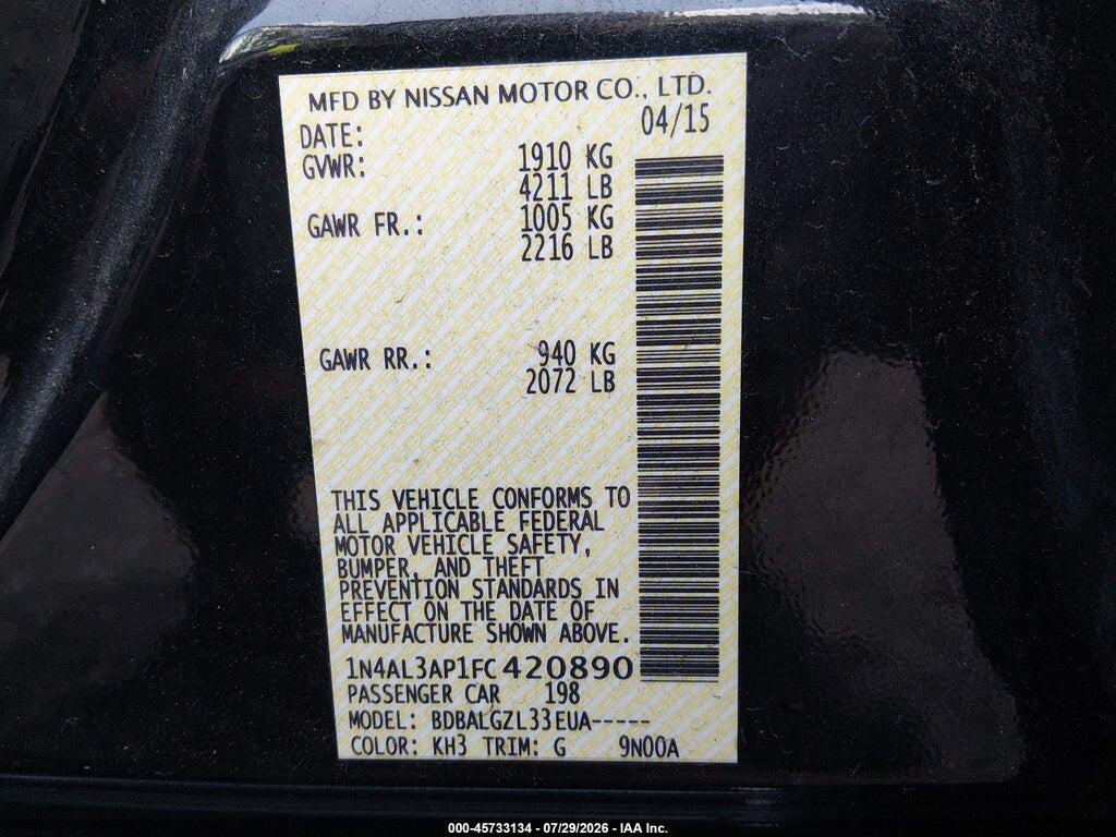 1N4AL3AP1FC420890 2015 NISSAN ALTIMA photo no. 9