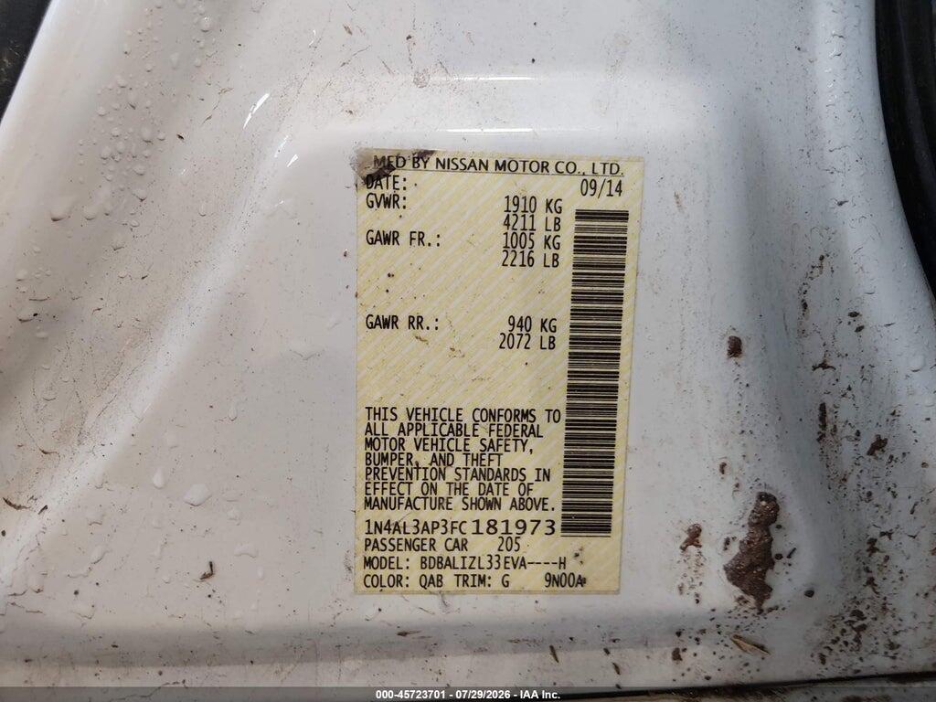 1N4AL3AP3FC181973 2015 NISSAN ALTIMA photo no. 9