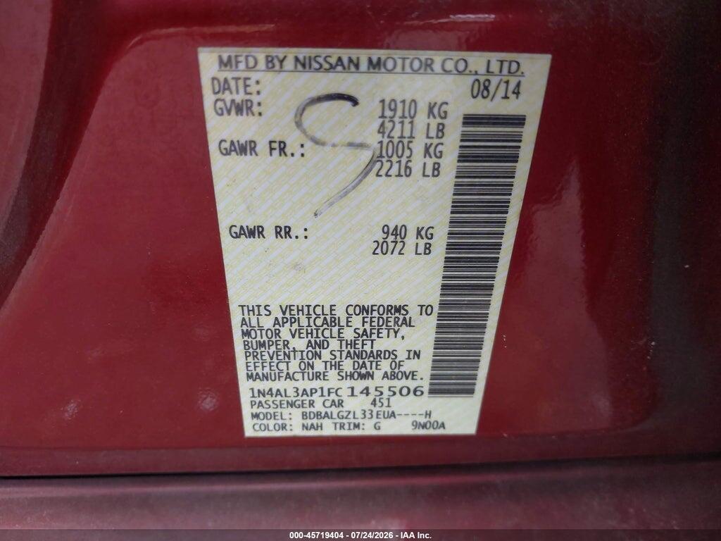 1N4AL3AP1FC145506 2015 NISSAN ALTIMA photo no. 9