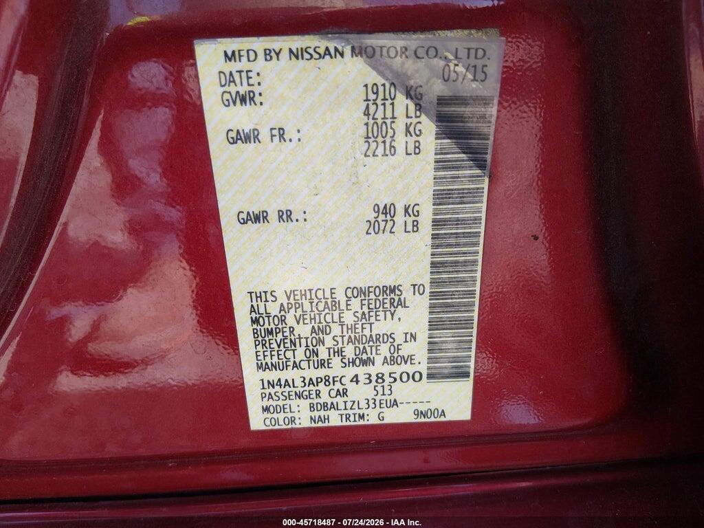 1N4AL3AP8FC438500 2015 NISSAN ALTIMA photo no. 9