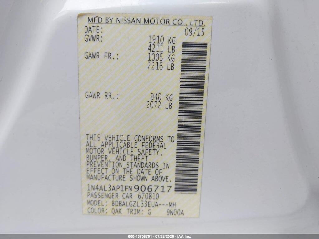 1N4AL3AP1FN906717 2015 NISSAN ALTIMA photo no. 9