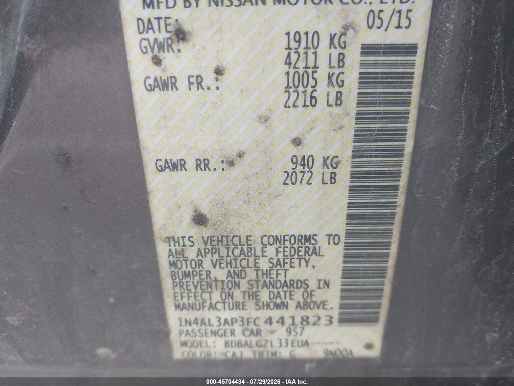 1N4AL3AP3FC441823 2015 NISSAN ALTIMA photo no. 9