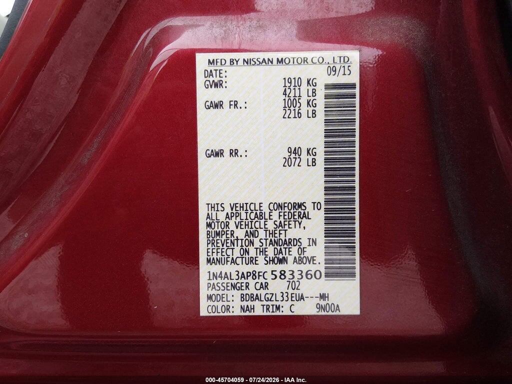 1N4AL3AP8FC583360 2015 NISSAN ALTIMA photo no. 9