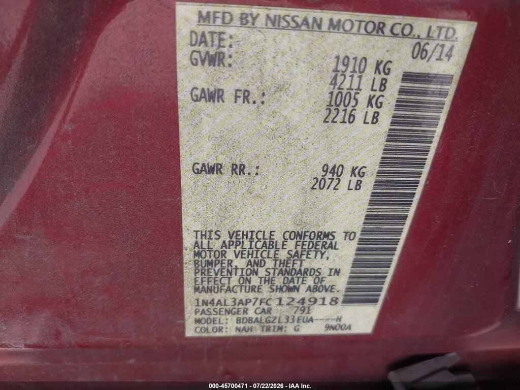 1N4AL3AP7FC124918 2015 NISSAN ALTIMA photo no. 9
