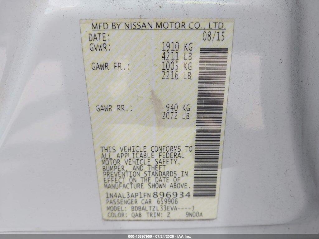 1N4AL3AP1FN896934 2015 NISSAN ALTIMA photo no. 9