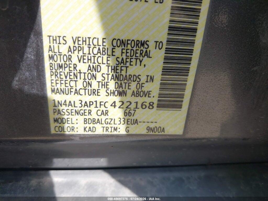 1N4AL3AP1FC422168 2015 NISSAN ALTIMA photo no. 9