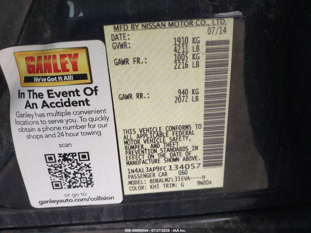 1N4AL3AP9FC134057 2015 NISSAN ALTIMA photo no. 9
