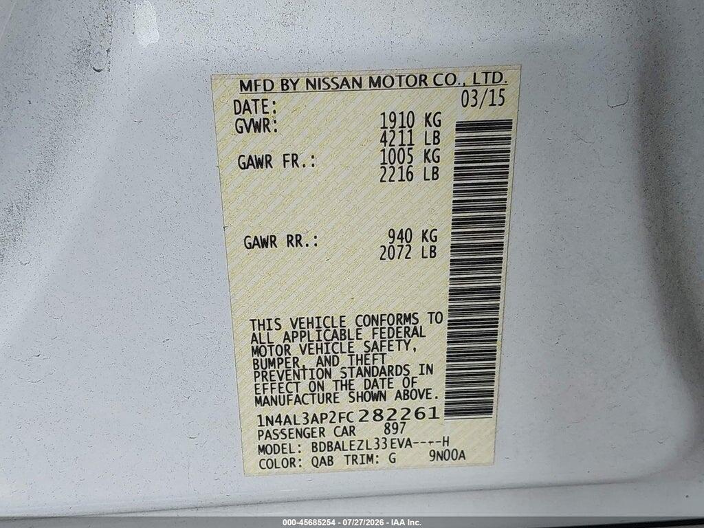 1N4AL3AP2FC282261 2015 NISSAN ALTIMA photo no. 9