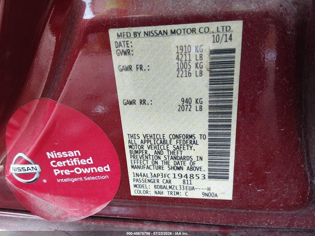 1N4AL3AP3FC194853 2015 NISSAN ALTIMA photo no. 9