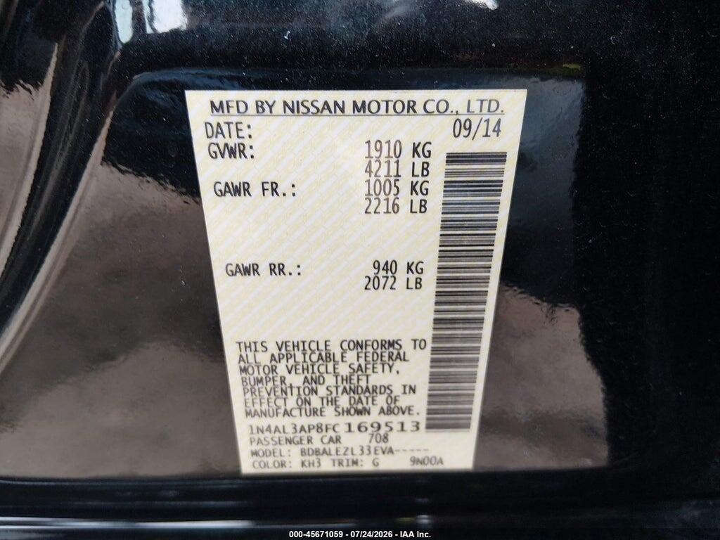 1N4AL3AP8FC169513 2015 NISSAN ALTIMA photo no. 9