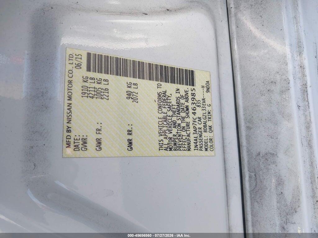 1N4AL3AP7FC463985 2015 NISSAN ALTIMA photo no. 9