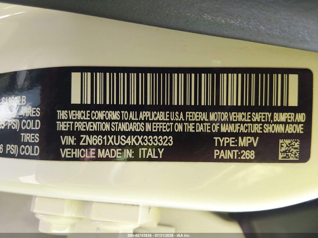 ZN661XUS4KX333323 2019 MASERATI LEVANTE photo no. 9
