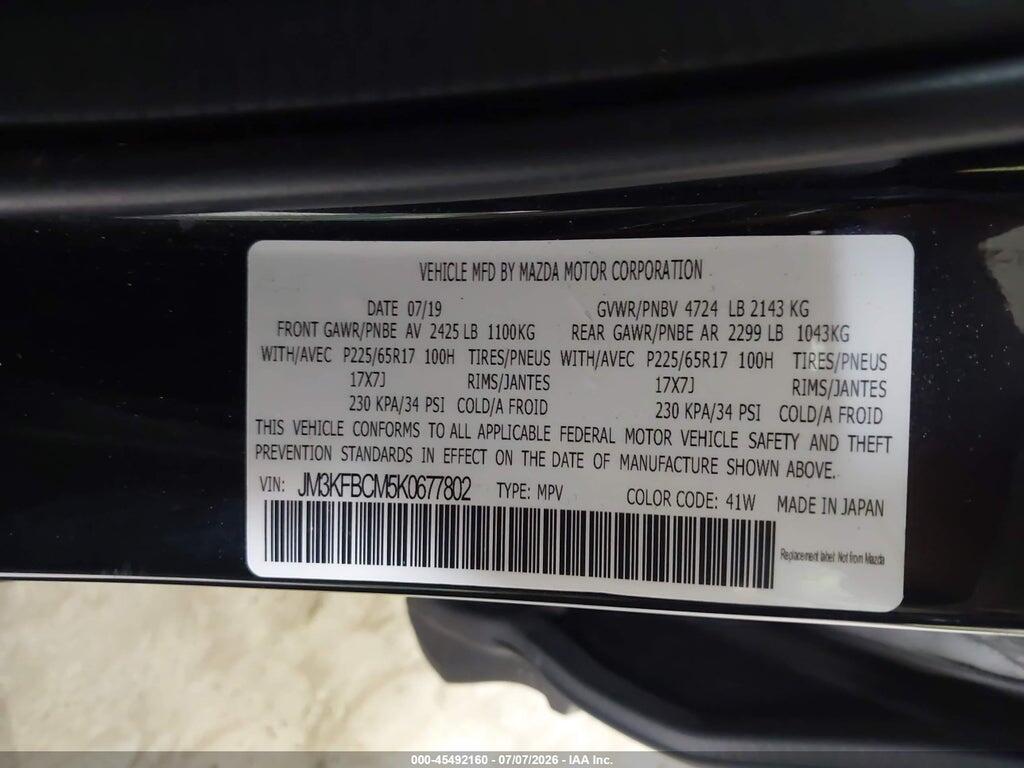 JM3KFBCM5K0677802 2019 MAZDA CX-5 photo no. 9