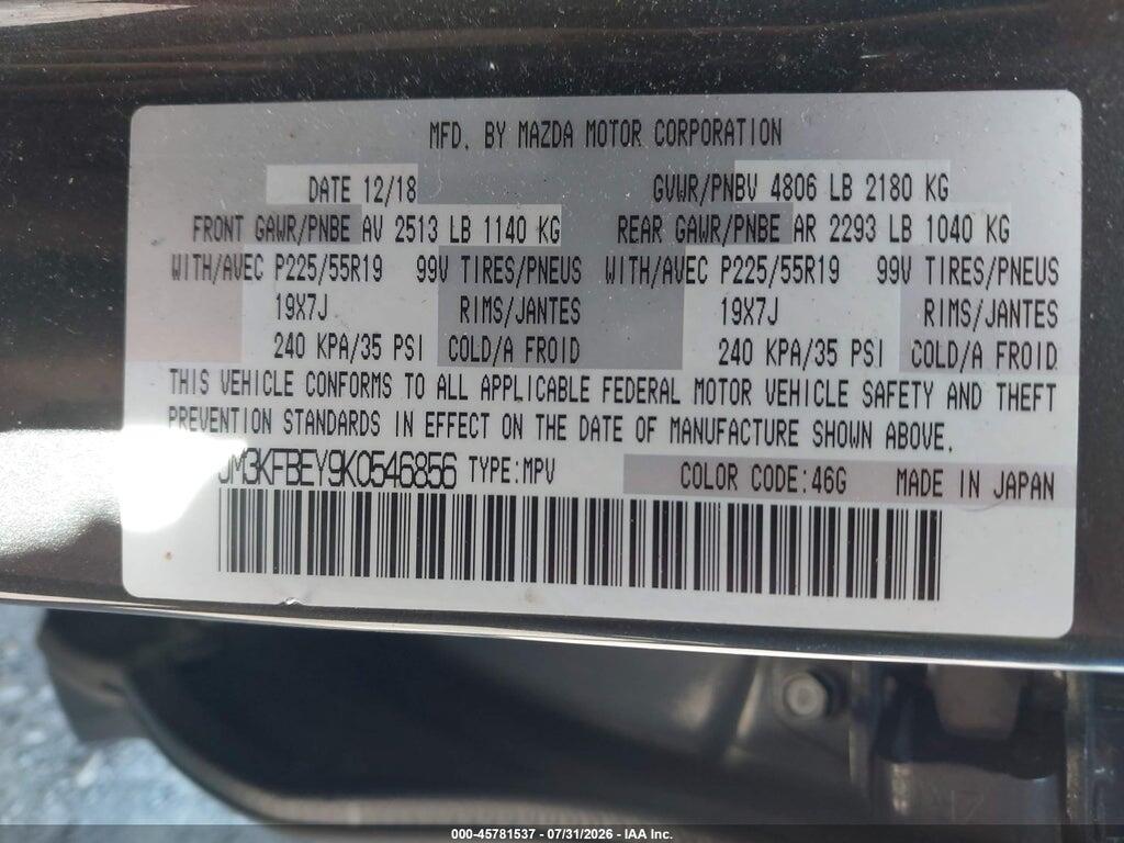 JM3KFBEY9K0546856 2019 MAZDA CX-5 photo no. 9